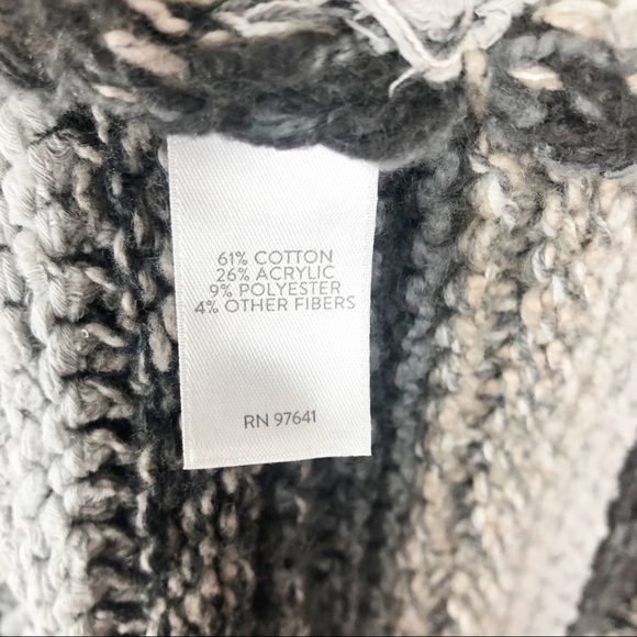 New with Tag  J.Jill Intarsia Womens Striped Textured Zinc Cardigan Wrap Sweater - Picture 14 of 16